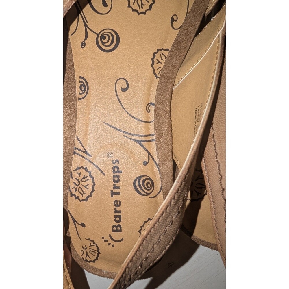 Vintage Bare Traps Ready Leather Comfort Sandals Natural Light Brown 8,5 Women's - Picture 3 of 5